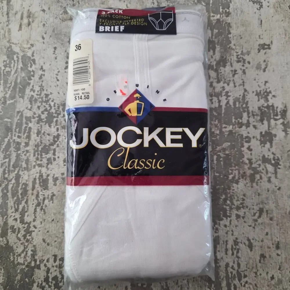 Jockey Classic Men's White Brief Underwear Package of 3 Size 36